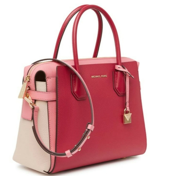 Michael Kors Mercer belted medium leather satchel - Picture 1 of 5